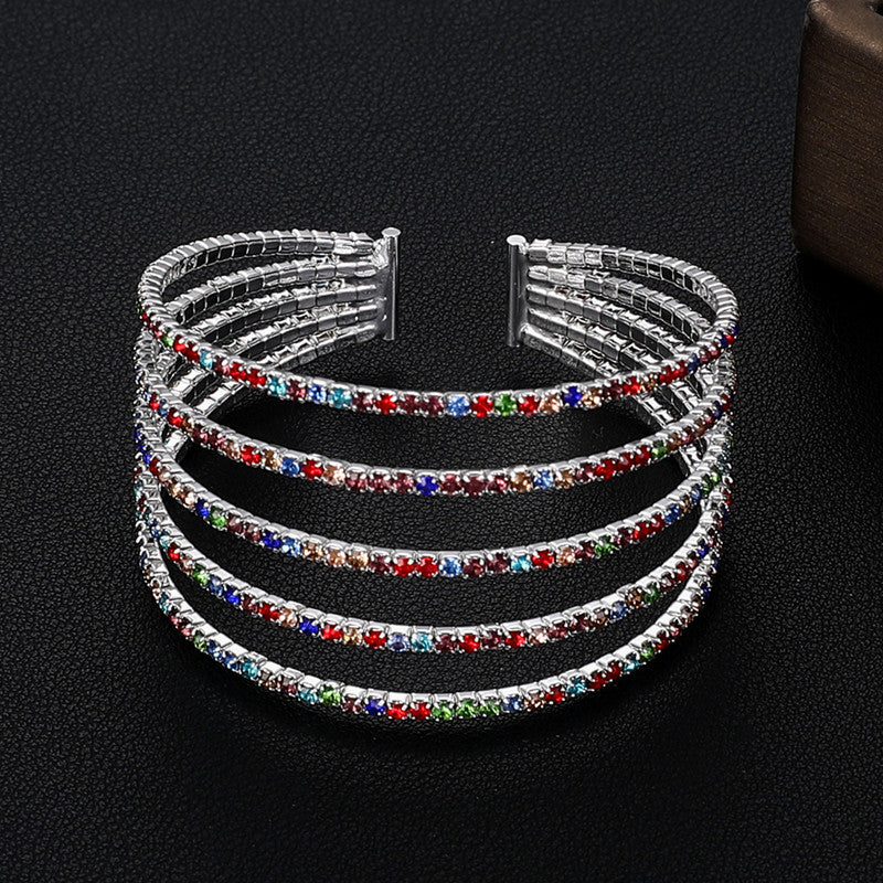 Bridal Accessories,  Temperament Full Diamond Elastic Bracelet