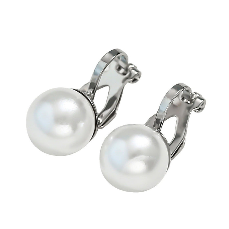 Fashion Simple Copper Ear Buckle Inlaid White Pearl Non-hole Ear Clip