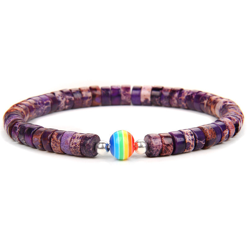 Men's Natural Imperial Stone Spacer Bracelet