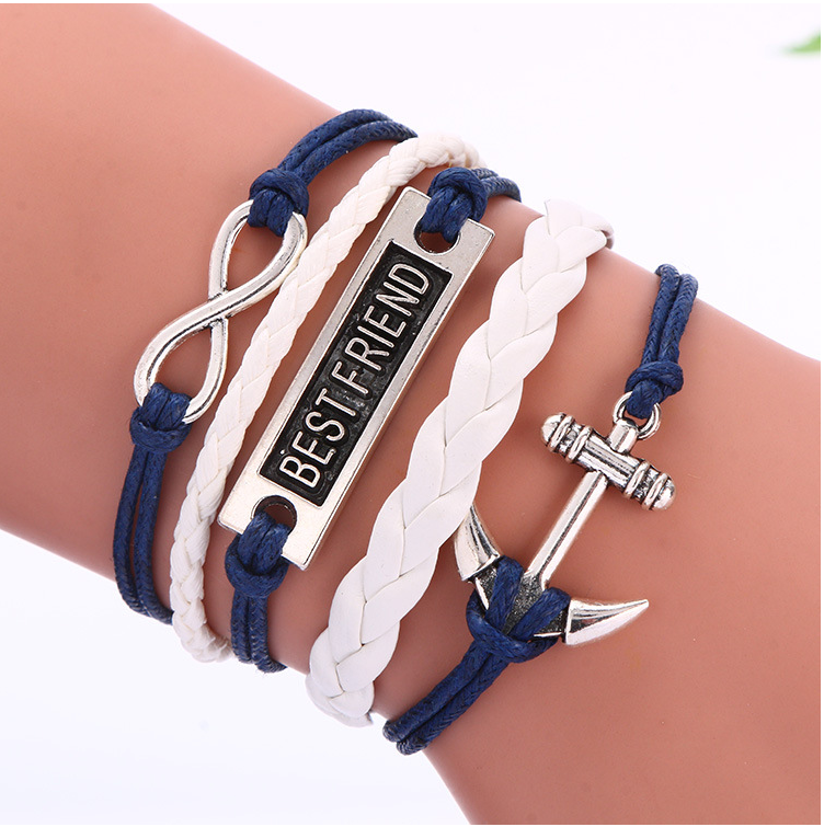 European and American big-name multi-layer woven bracelet bracelet rope