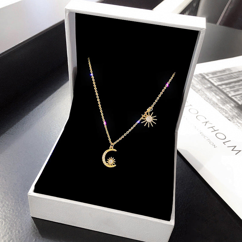 Moon star necklace pendant