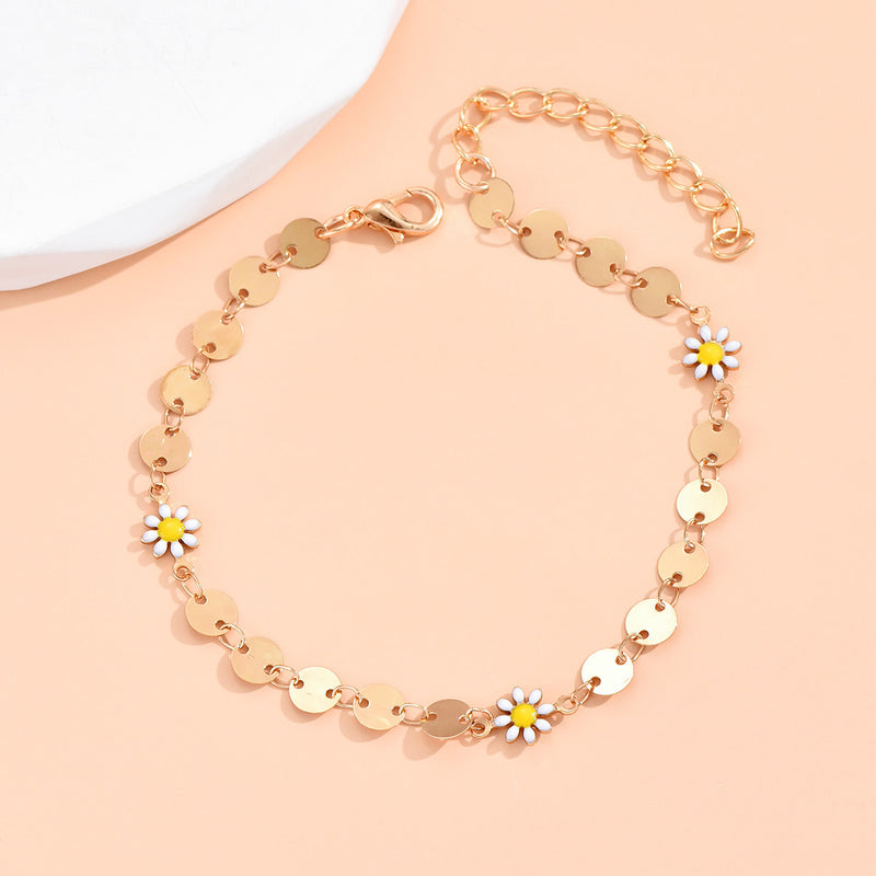 Personality Beach Ethnic Style Chrysanthemum Circle Anklet