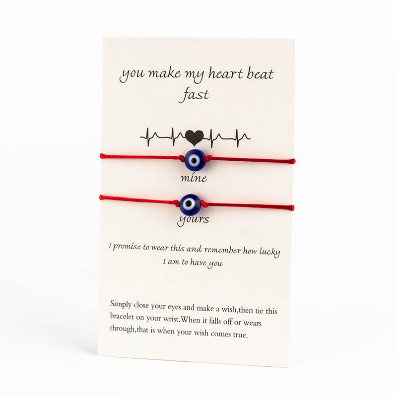 Devil's Eye Red String Bracelet Braided Card Hand String