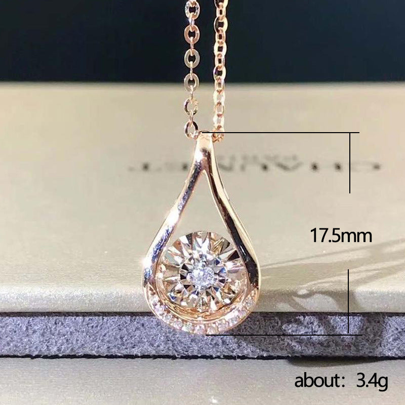 Fashion Simple Copper Drop Zircon Necklace