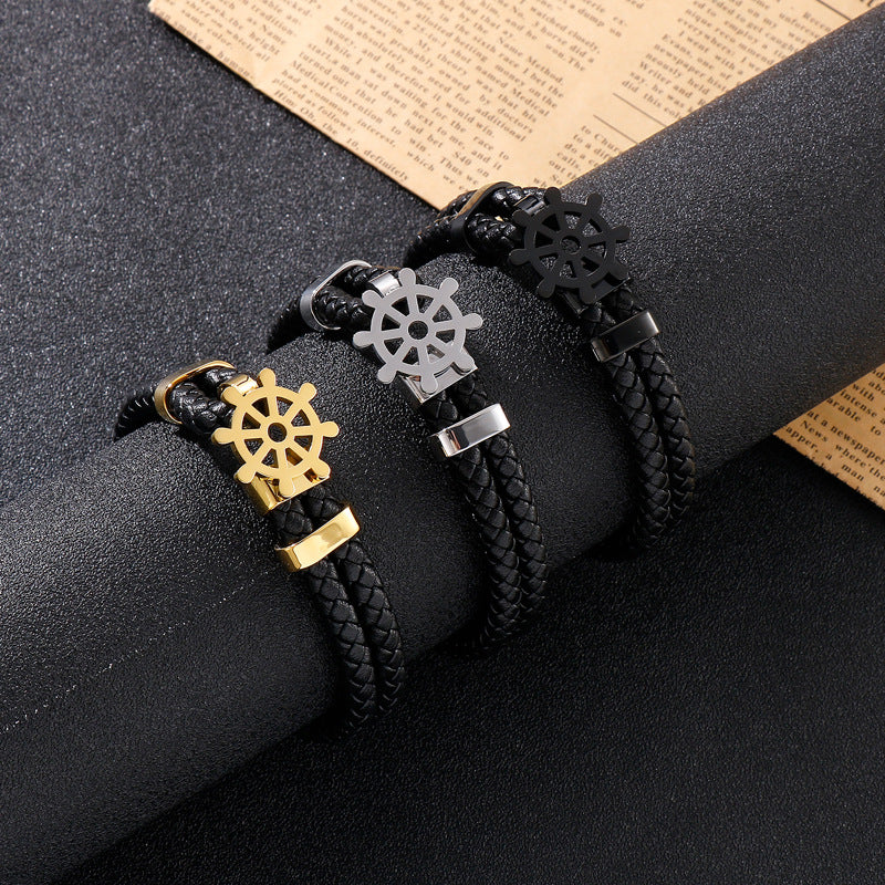 Creative Stainless Steel Rudder Braided Bracelet