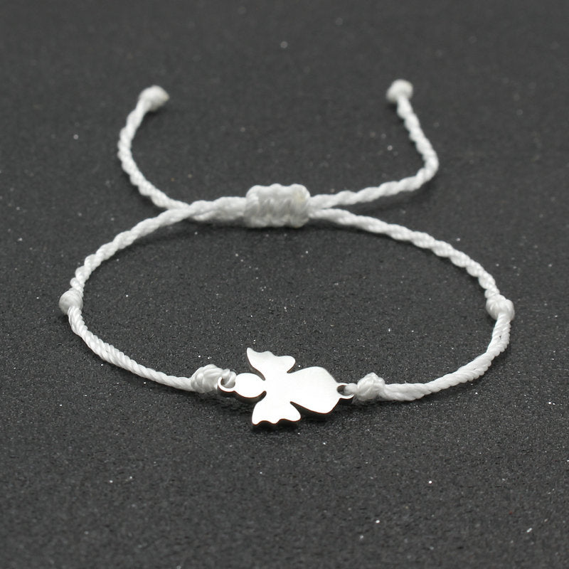 Stainless Steel Little Angel Bracelet Hand Woven Simple Adjustable