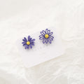 Silver Needle Small Daisy Flower Petal Earrings Cute Earrings