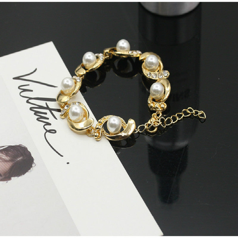 Creative Diamond Pearl Alloy Bracelet