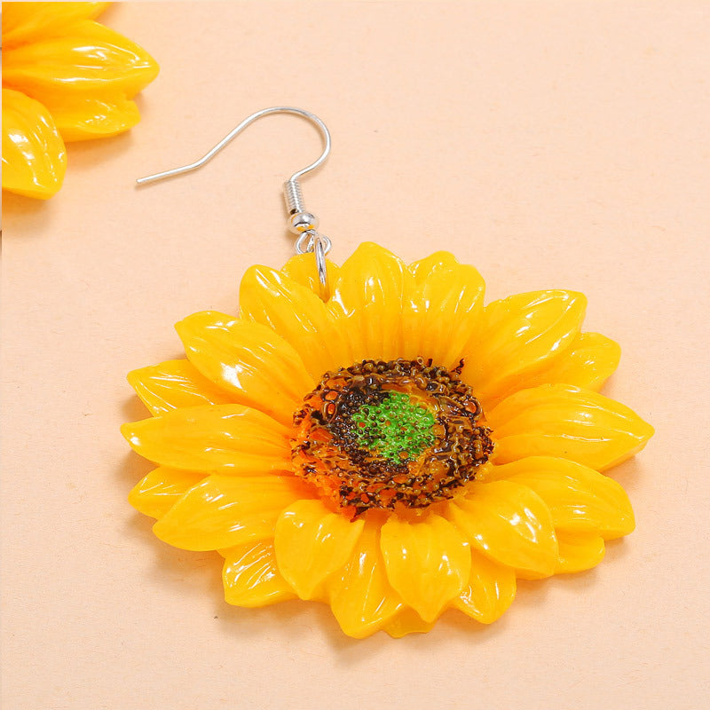 Simple Sunflower Earrings