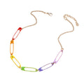 Fashion Personality Colorful Color Buckle Pin Necklace