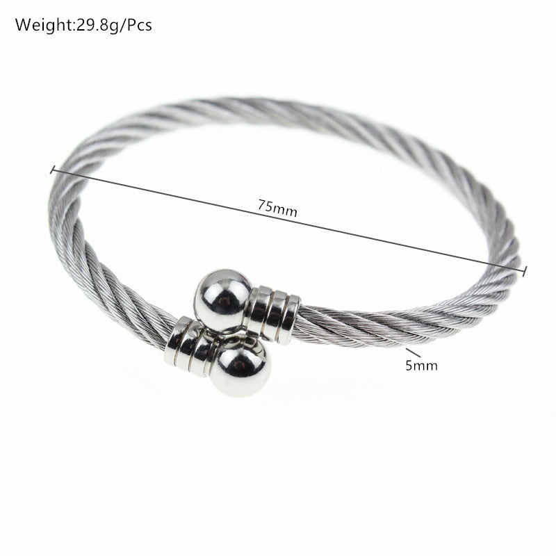 Stainless Steel Wire Ring Bracelet Women