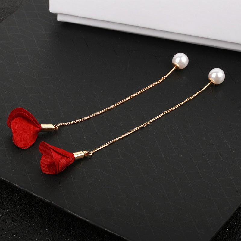 Simple Flower Earrings Temperament Long Style