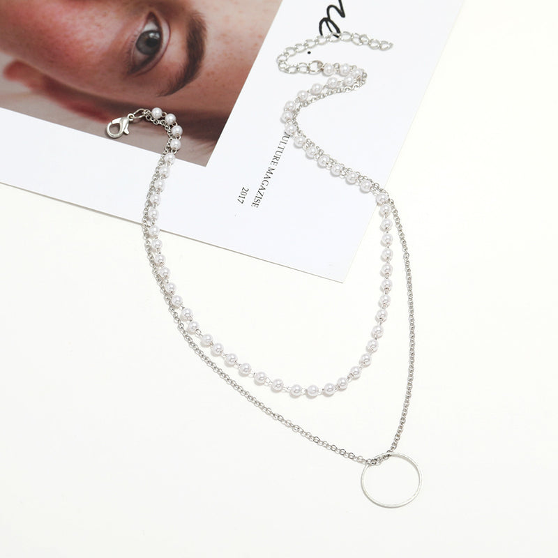 Women's Niche Pearl Necklace Lace Clavicle Chain