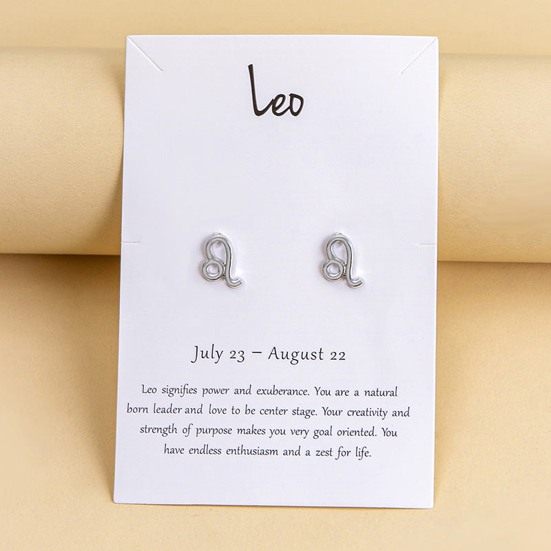 Twelve Constellation Earrings Gold And Silver 12 Zodiac