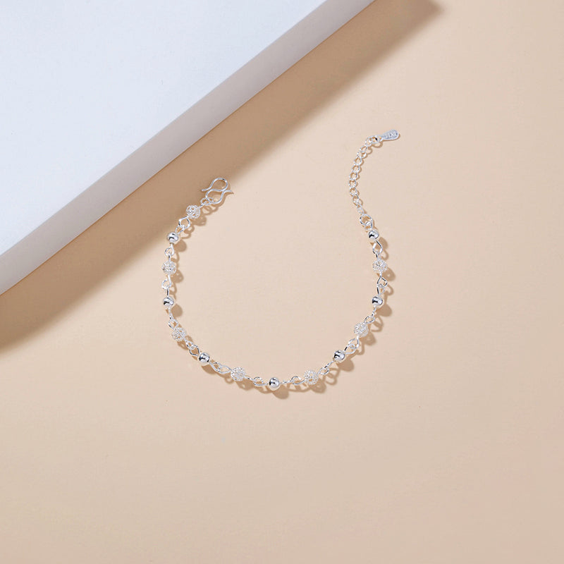 Exquisite & Simple Silver Plated Temperament Hollow Bead Chain Bracelet