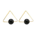 Temperament Simple Triangle Pearl Earrings Niche Design Sense Geometry