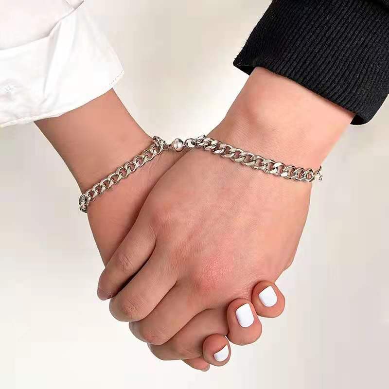 Personalized Cold Wind Magnet Couple Alloy Bracelet