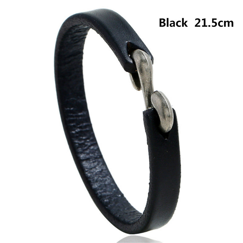 Retro Simple Leather Bracelet Men's All-match Punk Rock Leather Bracelet