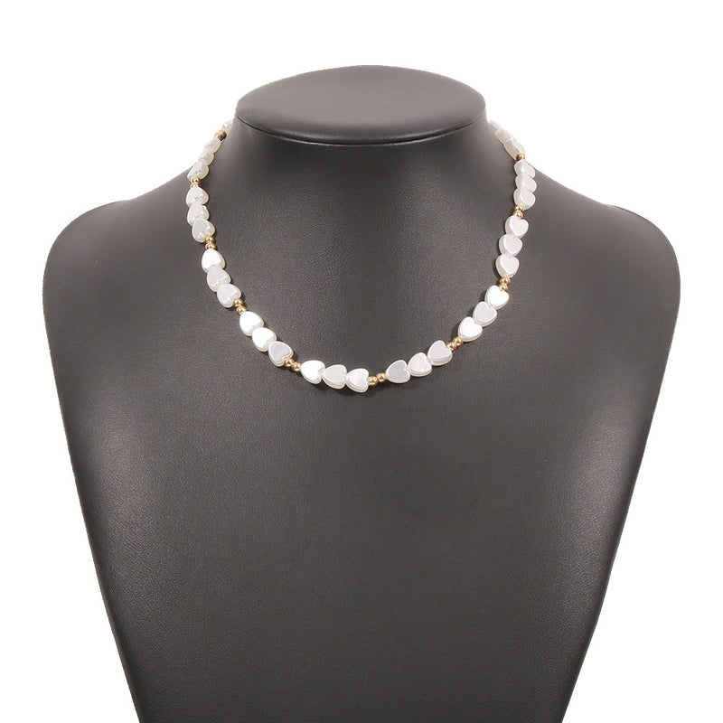 Personality Temperament Imitation Pearl Single Layer Clavicle Chain Women