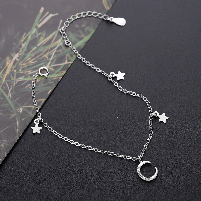 Women's Simple Design Star And Moon Bracelet