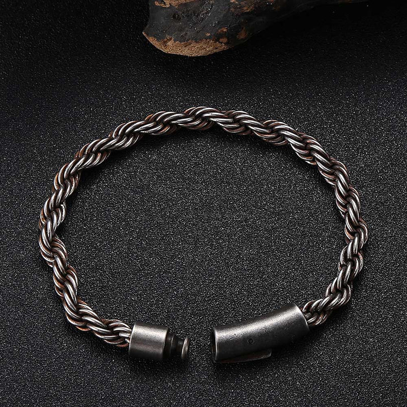 Fashionable And Simple Men's Twist Stainless Steel Bracelet