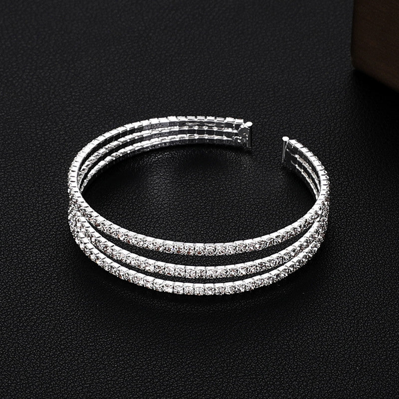 Bridal Accessories,  Temperament Full Diamond Elastic Bracelet