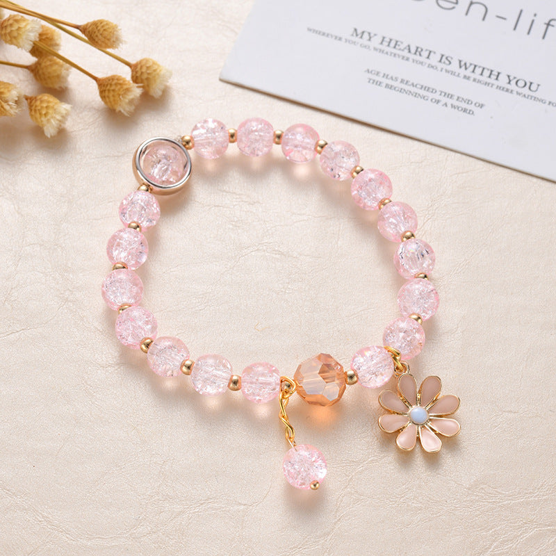 Korean Style Fashion Popping Crystal Small Daisy Bracelet