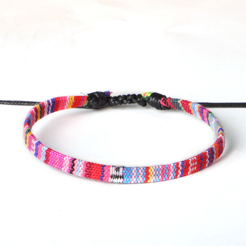 Hand Woven Rainbow Color Anklet Bohemian Style