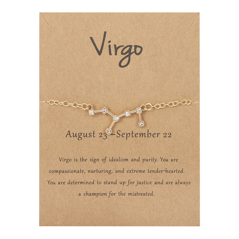 Women's Twelve Constellation Chain Bracelet In Paper Card