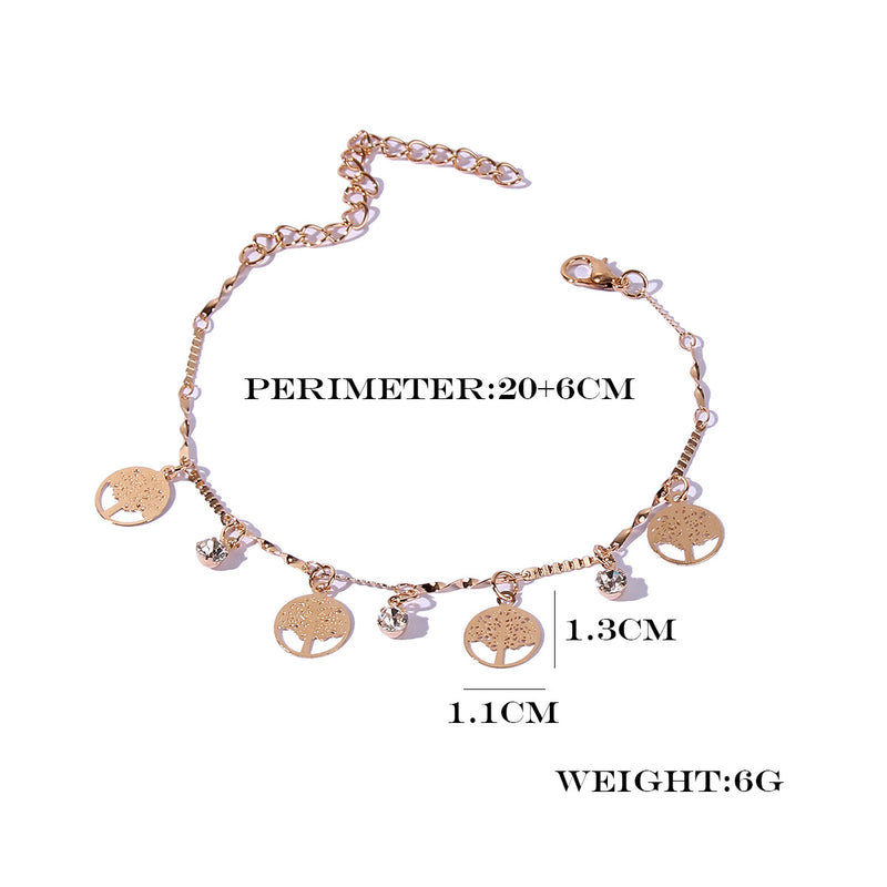 Small Tree Pendant Anklet Personality Fashion Metal Body Chain