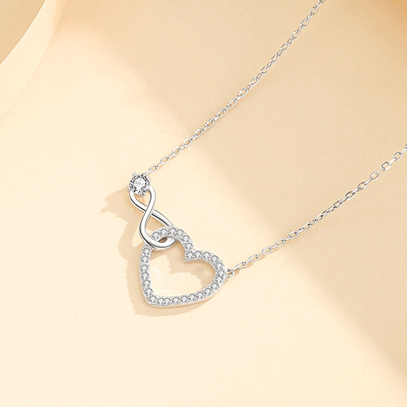 Simple Love Knot Necklace Female Temperament Heart-shaped