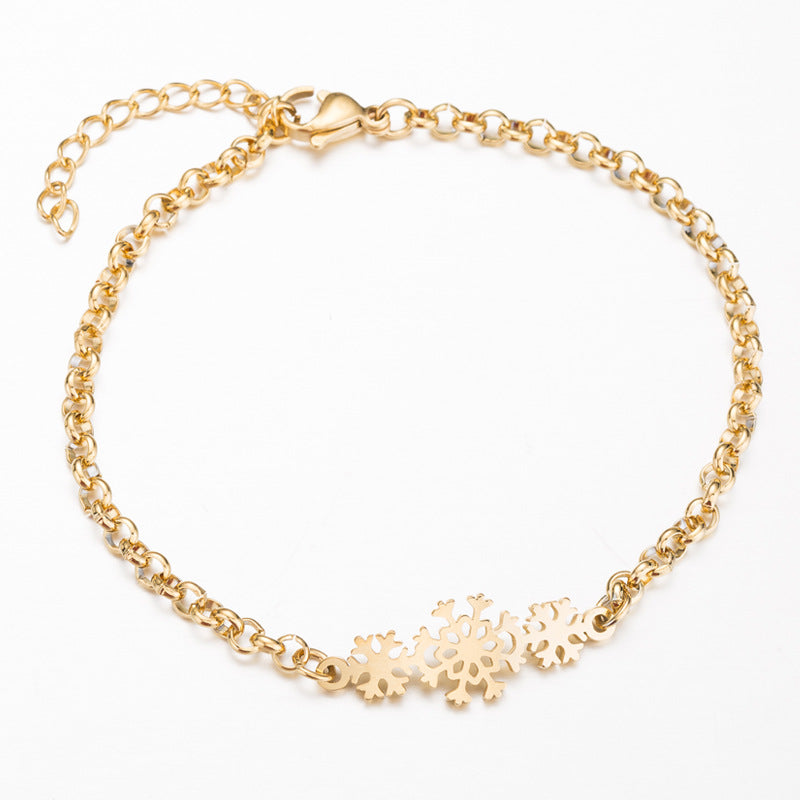 Stainless Steel Snowflake Bracelet