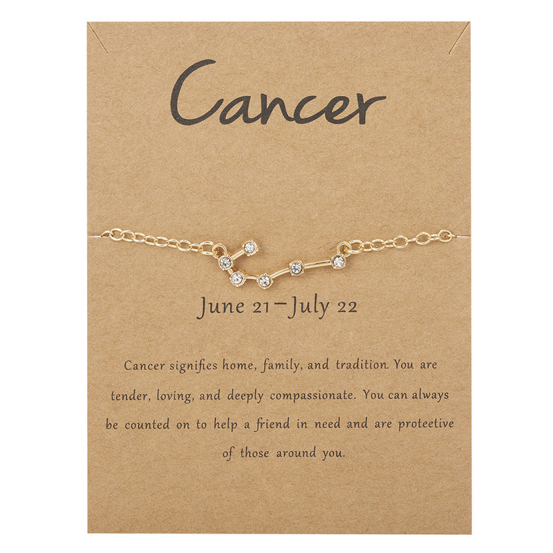 Women's Twelve Constellation Chain Bracelet In Paper Card