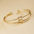 Creative Simple Concentric Knot Braided Double Combination Gold Bracelet