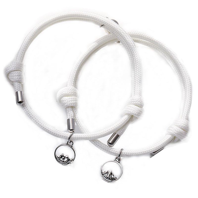 Alloy Magnetic Attraction Couple Bracelet Set