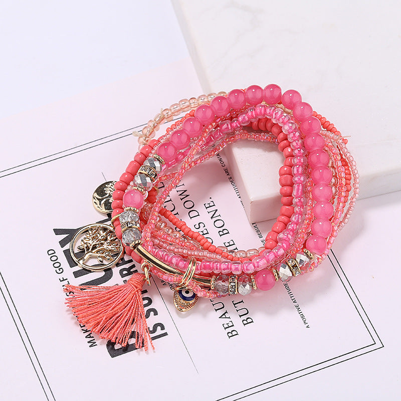 Bohemian Ethnic Style Colored Rice Bead Bracelet Jewelry