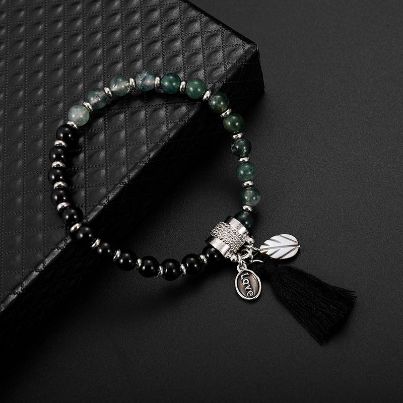 Fashion New Double Green Crystal Black Crystal Bracelet
