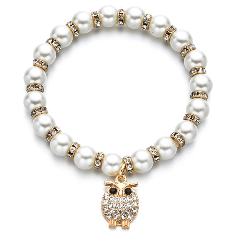 Natural Freshwater Pearls Bracelet with branches, palms, big trees, rudders, love hearts, owls pendants