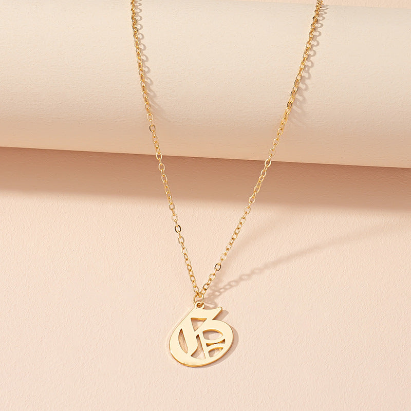 Retro Personality Design Sense 26 English Alphabet Necklace Female