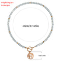 Pearl Chain World Map Hollow Pendant Necklace Female