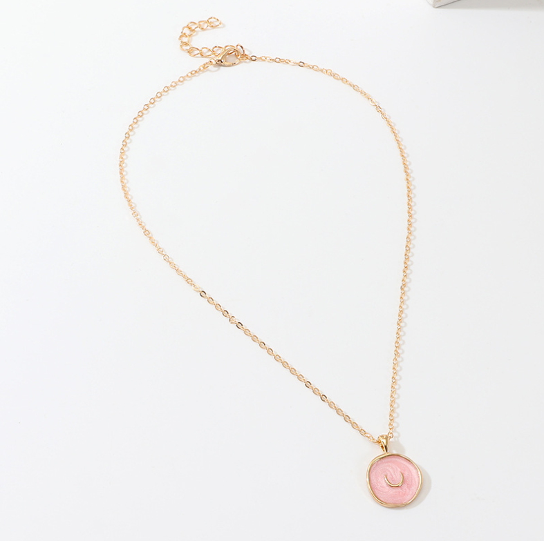 Moon Star Heart Enamel Necklace