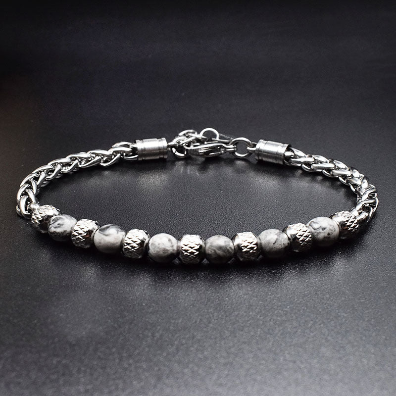 Stainless steel adjustable 6mm tiger's eye bracelet