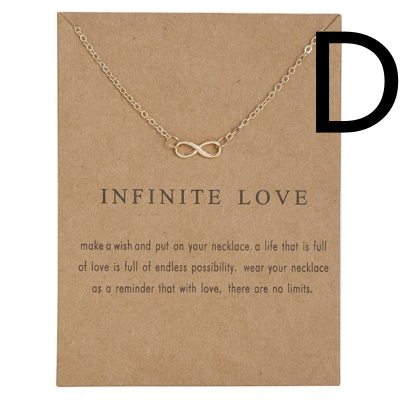 Paper Card Love Heart Alloy Necklace Clavicle Chain