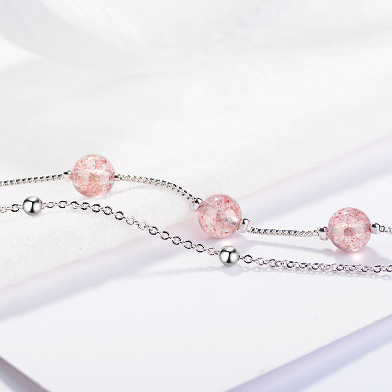 Double pink crystal bracelet