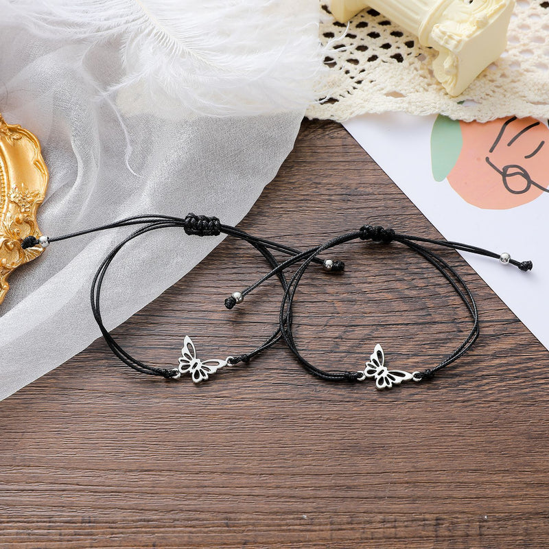 Alloy Butterfly Braided Bracelet With Fashion Personality