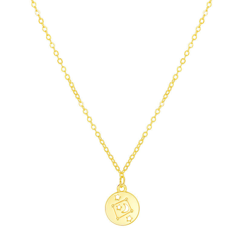 Geometric Round Pendant Six-pointed Star Necklace