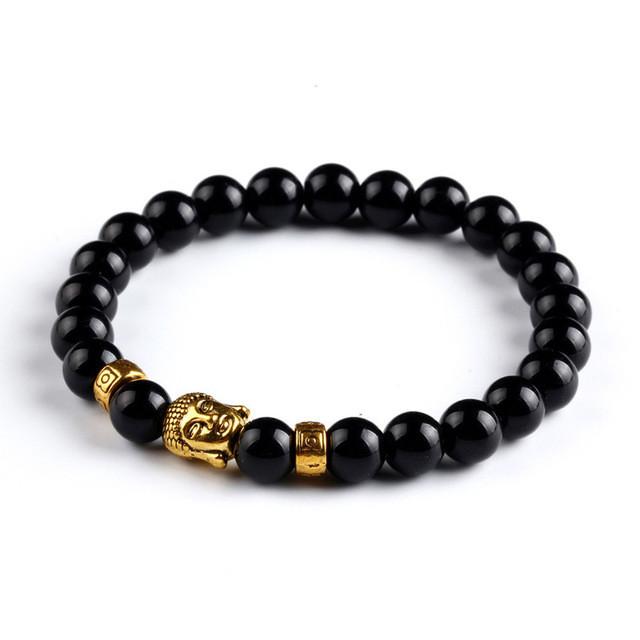 8mm natural stone agate yoga chakra bracelet Buddha head energy volcanic stone beaded bracelet