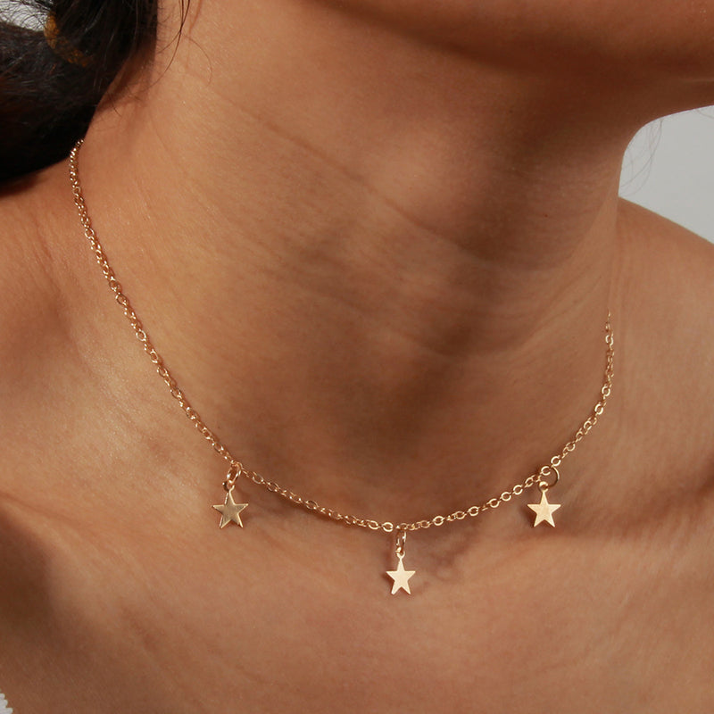 Fashionable Simple Metal Clothing Star Pendant Necklace