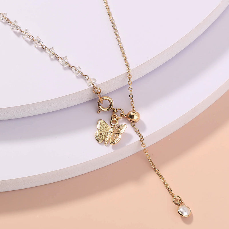 Shortened chain of Collarbone Butterfly Necklace