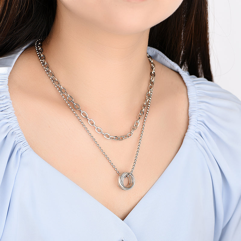 Sweet Commuter Student Necklace Pure Color Women's Jewelry